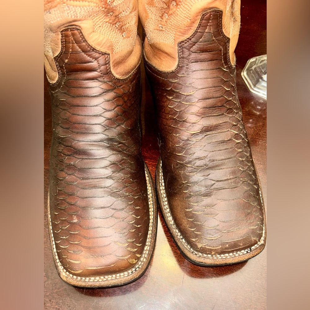 Dan Post Python Two-Tone Brown Western Boots 10.5… - image 2
